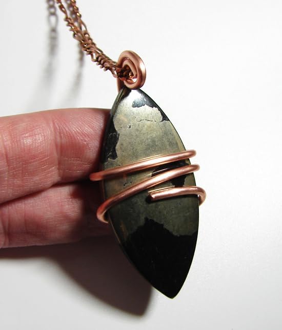 Healer's Gold Apache Gold Worry Stone Pendant Reiki Infused Pyrite Magnetite Chalcopyrite Arizona Alchemy #60
