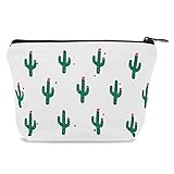Sibba Bolsa de cosméticos Lona pequeña Bolsa con Cremallera, Estuche para lápices Cactus Organizador artículos tocador Almacenamiento Belleza Maquillaje Accesorios Viaje niñas