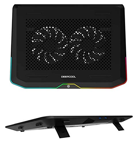 Base de enfriamiento para laptop con luces y doble ventilador miniatura 6