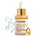 mivida Firming 2.5% Retinol Serum For Face | Organic Anti-Aging Formula with Hyaluronic Acid, Vitami