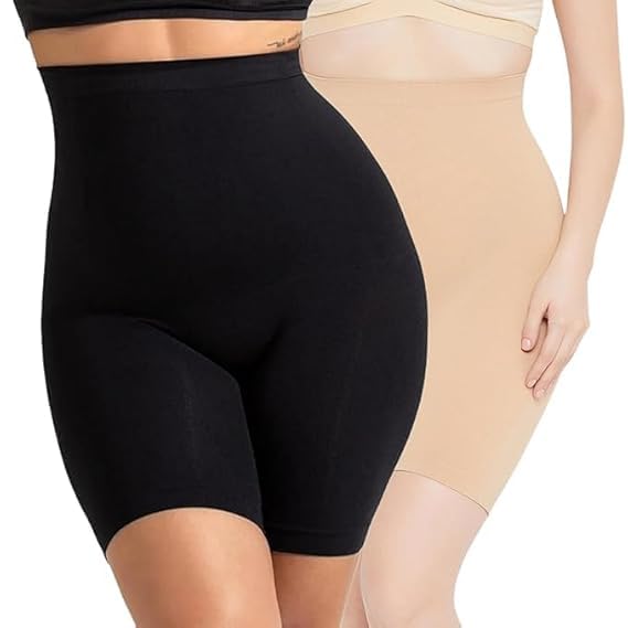 High Waist Tummy Control Shapewear Shorts for Women Seamless Body Shaper Tummy Tucker Waist Slimming Thigh Slimmer Butt Lifter Shorts Under Dress Comfortable Free Size 35-75 KG-image-25