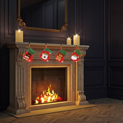 LIFKOME Mini Meias De Natal 4 Peças Meias Penduradas Enfeites Sacos De Presente De Doces Meias De Na