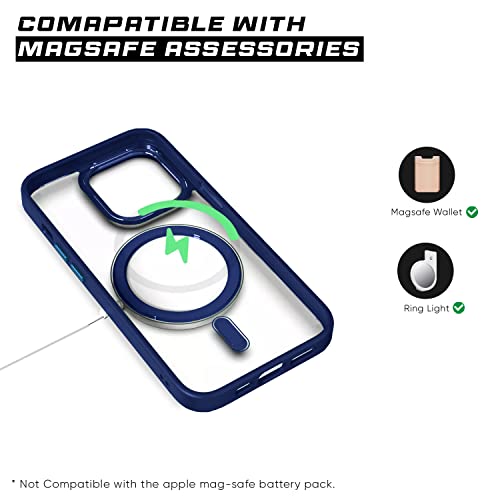 Image of Pikkme Back Cover | Support Mag-Safe Wireless Magnetic Charging | Hybrid Crystal Clear Transparent Case for iPhone 11 [TPU + Polycarbonate] (Blue)