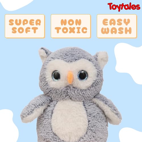 Image of TOYTALES Soft Toy Combo Pack Grey Husky Dog & Cute Owl Plush Stuffed Animals for Kids, Huggable Cuddly Soft Toys for Girls & Boys, Birthday & Baby Gift Set (Pack of 2)