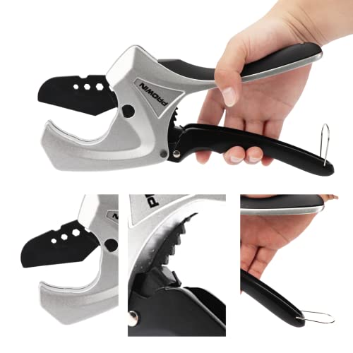 Prowin Ratcheting Pvc Pipe Cutter -2-1/2" Capacity With Replacement Blade Heavy-Duty Plastic Pipe Cutter For Efficient And Precise Cutting #TOP5