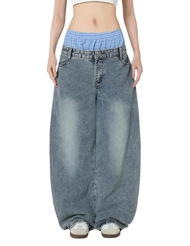 パンツ Baggy Denim Pants 36 QIBOE Men's Baggy Jeans Denim Sweatpants Loose Pants-36 at Amazon