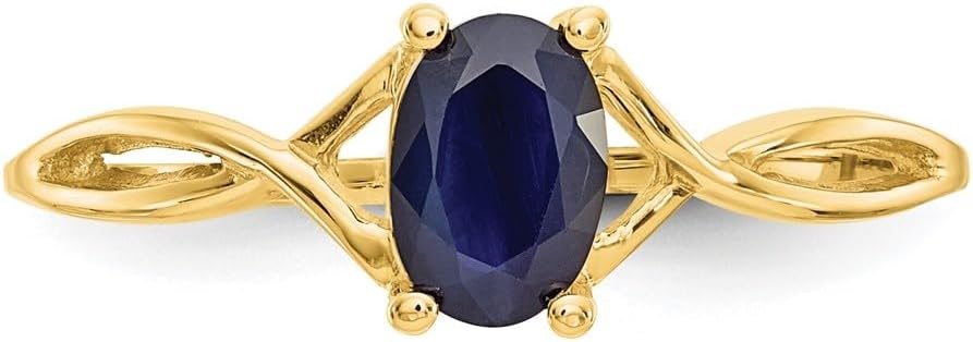 Diamond2Deal 10k Yellow Gold 0.68ct Blue Sapphire Engagement Wedding Ring