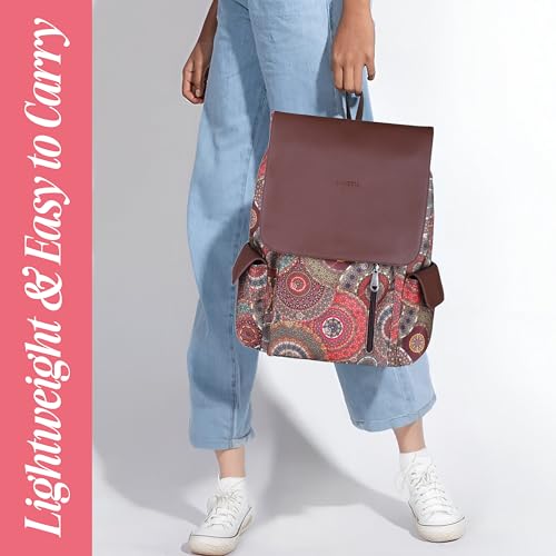 Image of Protecta Prisma Floral Printed Laptop Backpacks for Women and Men Fits 16Inch MacBooks Water-Repellent Bag for Office Collage and Travelling Print Padded Sleeve Lightweight Durable Design 18L