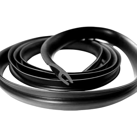 HERCHR 2pcs Rubber Strip, 3.4M/ 11.2Ft Car Front Windshield Window Seal Strirp Moulding Trim, Black Rubber Seal Car Windshield Window Door Seal Strip Weather Seal Rubber Stripping Car Window Seal Cover
