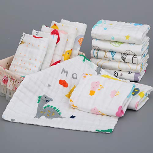 Taoyio 8 Pack Baby Muslin Washcloths Natural Muslin Cotton Baby Wipes Soft Newborn Baby Face Towel Safe For Sensitive Skin 10X10 Inches #TOP4