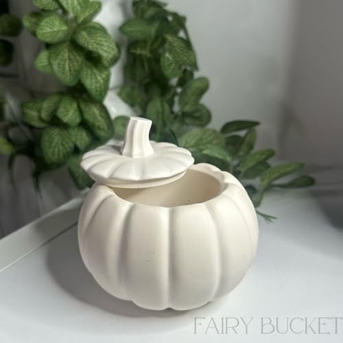Image of Pumpkin Jar Scented Candle with Lid | Aesthetic White Pumpkin Ceramic Candle | Hand Poured Wax Candle for Home Decor, Festive Gifting & Cozy Ambience