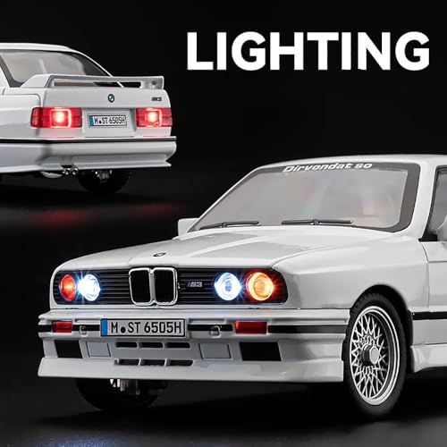 Image of 1:24 B-M-W M3 Toy Car Die Cast Metal M3 Model Cars with Light Sound Pullback Openable Door Cars Toy