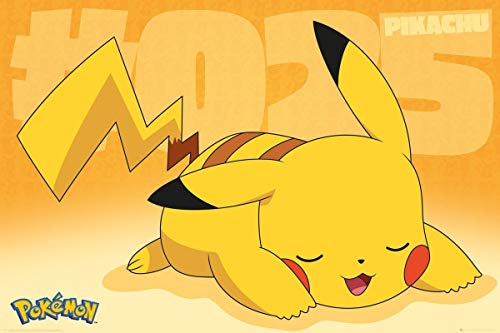 GB Eye Pokemon Pikachu Asleep Póster, Paper, Multicolor, 91.5 x 61cm