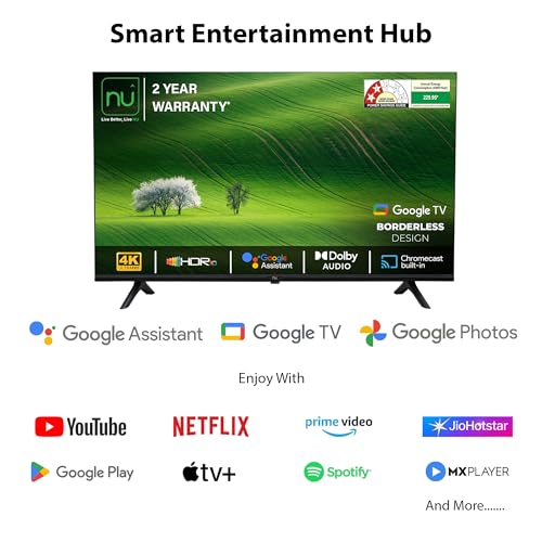 Image of NU 139 cm (55 Inches) New 2025 Borderless Series 4K UHD Smart Google TV LED55UGNX
