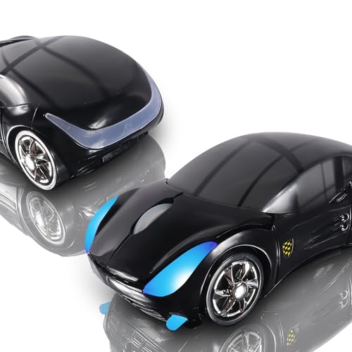elec Space Wireless Mouse, 2.4GHz Car Wireless Mouse Cool 3D Sport Ergonomic Optical Cordless Mice with USB Receiver for PC Laptop Computer Women Small Hands (Black)