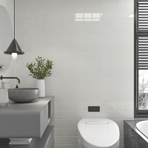 CHIHUT 12''x12'' 6 Sheets White 3D Peel and Stick Backsplash for Kitchen Subway Design Stick on Tile Self Adhesive Removable Wall Tile for Bedroom Living Room Square White Grout Vinyl Back Splash by CHIHUT - Image 6
