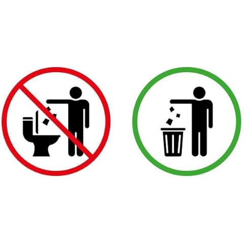 2 pcs Do Not Flush Toilet Warning Sign, 4 inches - Bar, Restaurant, Toilet Warning Sticker Stickers Cover
