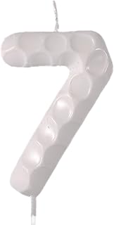Golf Number Birthday Candle, White Sports Themed Candle for Golf Theme Birthday Party Decor Sports Theme Celebration Supplies True 3D Texture, Non-Printed Pattern(Number 7)