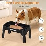 URPOWER 3-in-1 Elevated Dog Bowls - Mess Proof Double Deck 4 Height Adjustable Raised Stand with 2 Stainless Steel Food Bowls & Licking Plate for Small, Medium & Large Dogs - Image 5