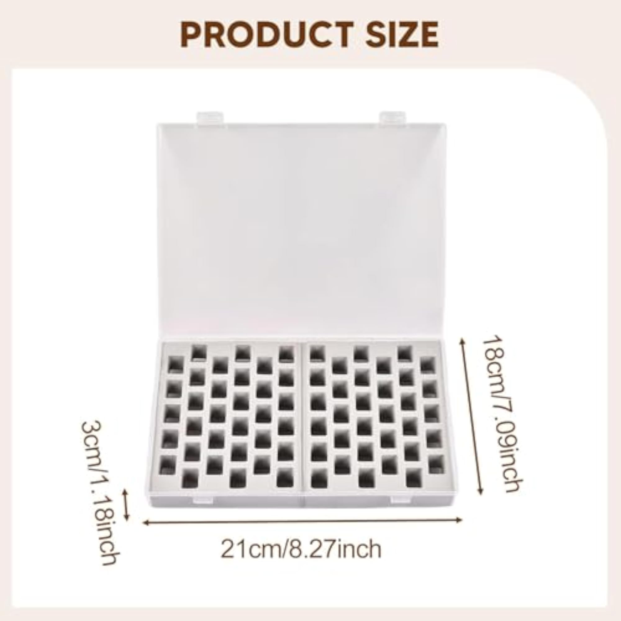 66 Grids Bobbin Storage Box with Removable EVA Tray