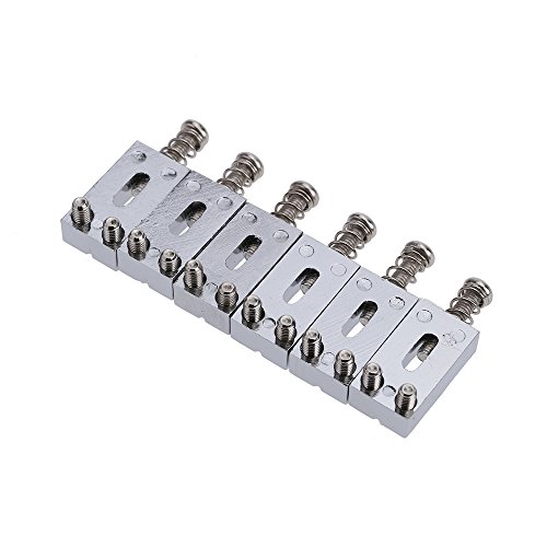 Andoer Conjunto de 6 selas com espaçamento estreito de guitarra cromada para ponte de tremolo eletrô