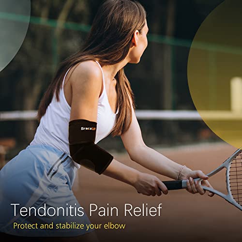 BraceUP Elbow Brace for Tendonitis and Tennis Elbow – Adjustable Forearm Support for Pain Relief, Tennis Elbow Strap for Men and Women, Golfers Elbow Brace - Thumbnail 2