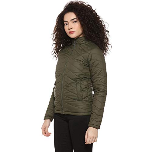 Image of PINACOLADA Women's Puffer Regular Fit Bomber Jacket For Winter Wear | Standing Collar | Full Sleeve | Zipper | Casual Jacket For Woman & Girl | Western Stylish Jacket For Women