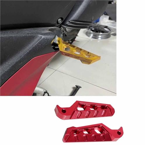 Motorrad Fußstütze 1 Paar Motorrad Modifizierte Roller Hinteren Pedale Für YAMAHA AEROX 155 NVX NMAX155 Fußrasten Ruht Zubehör(Rosso)