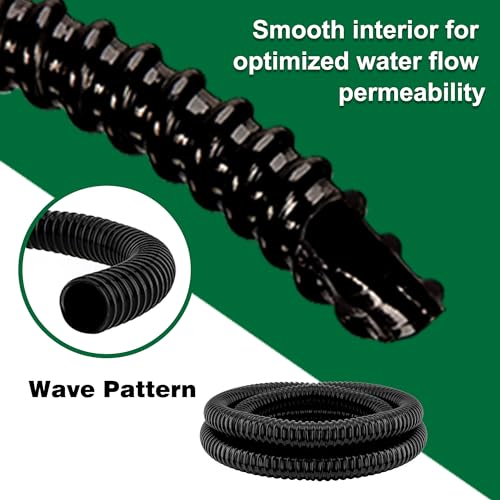 1" Dia. Corrugated Pond Tubing 1-Inch ID, 3.9 FT Length, Black PVC Kinkproof Strong Flex Tubing by LONGRUNNEW - Image 4