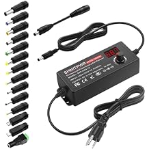 SHNITPWR 3V  24V 3A 72W Power Supply Adjustable DC 3V 5V 6V 9V 12V 15V 16V 18V 19V 20V 24V Variable Universal AC/DC Adapter 100V-240V AC to DC Converter with 14 Tips 5.5x2.5mm 4.0x1.7mm 3.5x1.35mm