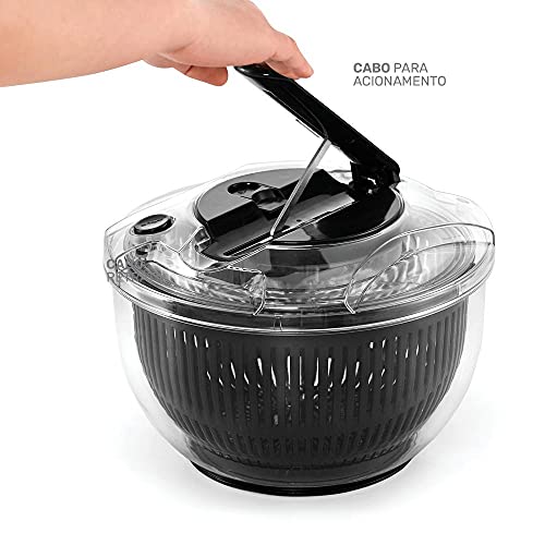 Centrífuga e Secadora de Saladas Fast Dry Transparente/Preto 5 Litros