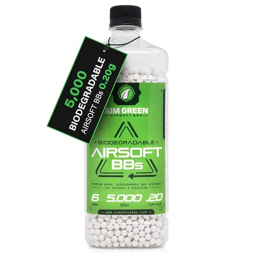 Aim Green Biodegradable Airsoft BBS Premium-Grade 6mm Airsoft BBS 20g 25g 32g 36g 40g 2 500 5 000 10 000 Count