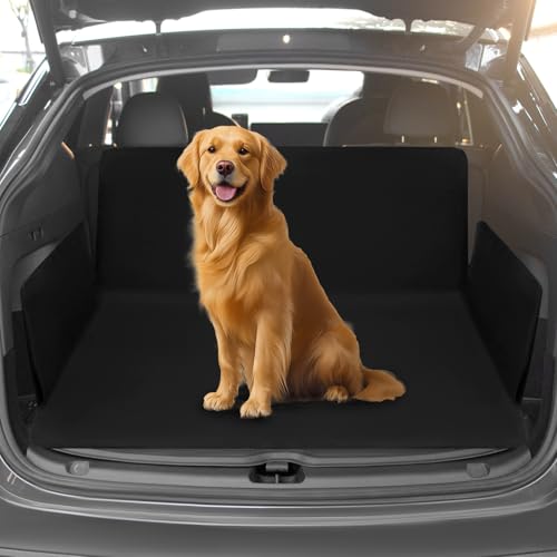 QWORK® Telo Auto per Cani, 600D Oxford Telo Bagagliaio Auto per Cani Impermeabile e Antistrappo con Protezione Laterale, Protezione Bagagliaio Auto Universale