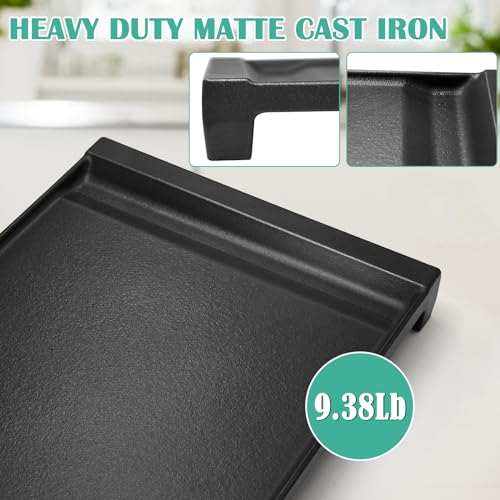 Image of Hiorucet WB31X24738 Cast Iron Griddle Replacement for GE Appliance Gas Range, JGBS66REKSS, JGB700SEJ4SS, JGSS66SEL1SS, JGSS66SEL3SS, JGSS66SELSS, JGB700SEJ1SS Griddle Plate Cooktop for GE Center Part.