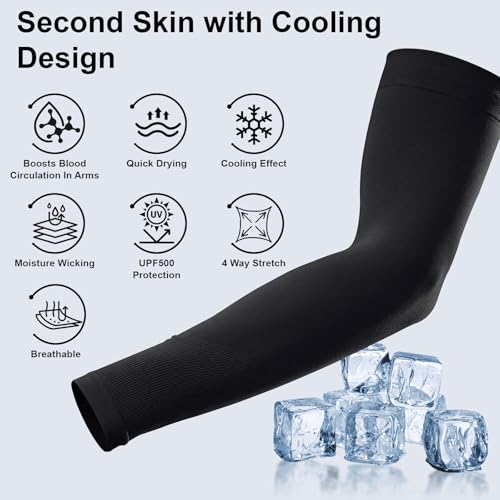 Cooling Compression Arm Sleeves for Sports，Tattoo Cover Up, UV Protection, Cycling, Gardening, Sun Protection for Men2
