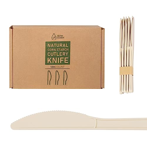 Corn Biodegradable Cutlery Set - 120 Pack Disposable Silverware -