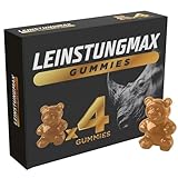 Leinstungmax Blaubeer-Gummibärchen – Nahrungsergänzungsmittel mit Schwarzem Maca & Tribulus terrestris | Mit Zink, Vitamin B1, B6, B12 & E | Zur Ergänzung der täglichen Ernährung | 4 Gummibärchen