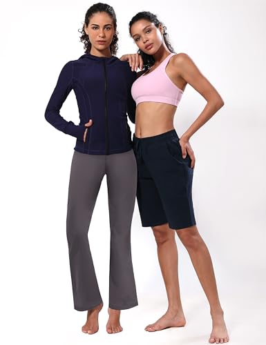 Image of BUBBLELIME 29 inch /31 inch /33 inch /35 inch /37 inch 3 Styles Women's High Waist Bootcut Yoga Pants Basic /Side Pockets Tummy Control Workout Flared