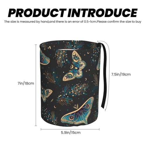 Image of Car Garbage Bag Boho Butterflies Stars Mini Car Trash Bin Portable Collapsible Waterproof Rubbish Bag for Car Accessories Back Front Seat Cup Holder