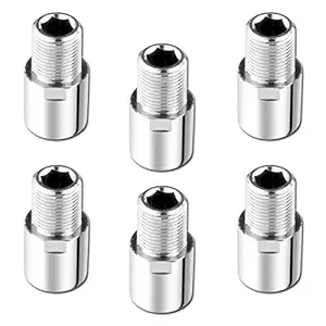 Ruhe 2.5 Inch Nipple For Pipe | Full Brass 2.5 Inch Extension Nipple For Pipe Fittings Set Of 6 (Chrome Finish)