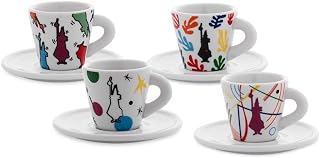 Bialetti Set of 4 Espresso Arte Coffee Cups with Saucers Price In India
