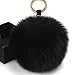 FURTALK Genuine Large Fox Fur Pompoms Mobile Strap Coppia Keychain Fox Fur Ball