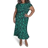 Tommy Hilfiger Women's Dresses Midi Dress, Parakeet/Sky Captain, 18