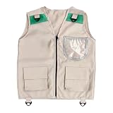 Chaleco Disfraz Explorador Niño Color Caqui, Resistente Arañazos Traje Campero Niño, Disfraz Exploradora Niña Con Bolsas Almacenamiento, Kit Explorador Niños Ligero Transpirable, Para Exteriores