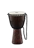Meinl Percussion 25cm Professional African Style Wood Djembe Trommel - Musikinstrument für Erwachsene - Village Carving (PROADJ2-M)