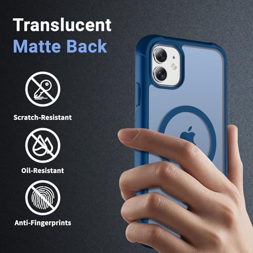 jaroco Magnetic for iPhone 11 Case, [Compatible with MagSafe][Military Grade Drop Protection][Heavy Duty Protection][Non-Slip][Shockproof] 2-Layer Durable Bumper Phone Case 6.1''-Deep Blue by jaroco - Image 4