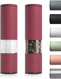 LARS NYSØM Salt and Pepper Mill Set of 2 Manual with Adjustable Ceramic Grinder from Coarse to Fine I Designer Spice Mill Set