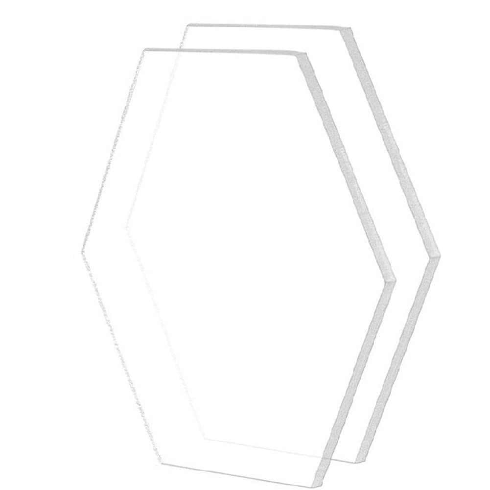Hopbucan 40Pcs Clear Acrylic Hexagon Blank Place Cards Cut Sheet Place Plain Tiles Wedding Decoration for Table Number Name