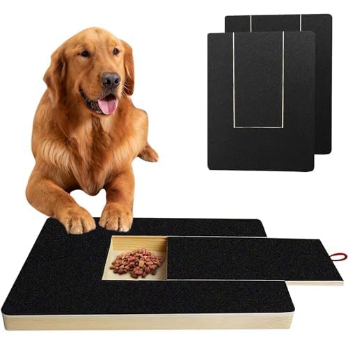 Generisch Hundenägel Kratzbrett mit Snackbox Hundekratzpad Kratzbaum Leckerlibox mit 2 Ersatzschleifpapier Sichere Alternative zu Pet Nail Clippers Grinders für alle Rassen