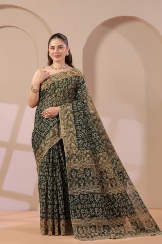 Image of TAMAIRA FASHION Mulmul Pure Cotton Saree For Woman Warli Batik Printed |Office Wear Daily Wear Sarees For Women Without Blouse Piece(Available in 11 Colours)